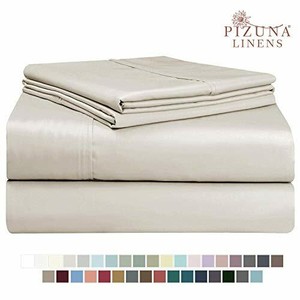 400 Thread Count Cotton Sheets Set Twin Beige Staple Sheet ...