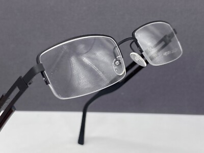 Henry Julien Brille Herren Schwarz Eckig Halbrand Protocole NP:397 