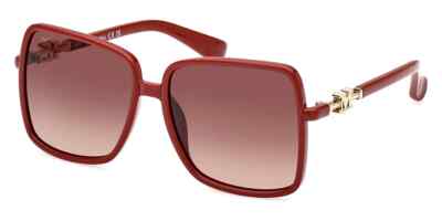 MAX MARA EMME14 MM0064-H 66F Red Square Plastic Sunglasses Frame 58-15-140