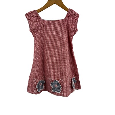 Blueberi Boulevard Red Seersucker Dress Short Sleeve Size 4T