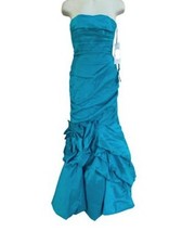 Eureka Turquoise Strapless Taffeta Gown size 4 $189 Prom