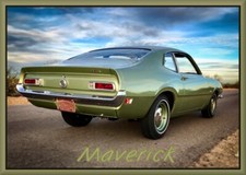 1971 Ford Maverick Coupe Green Toolbox - Refrigerator Magnet 42 Mil