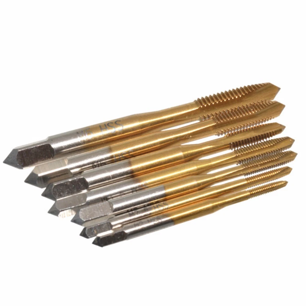 7pcs M2 M6 Drill Bit Titanium Coated Hole Opener Thread Tap Machine Screw