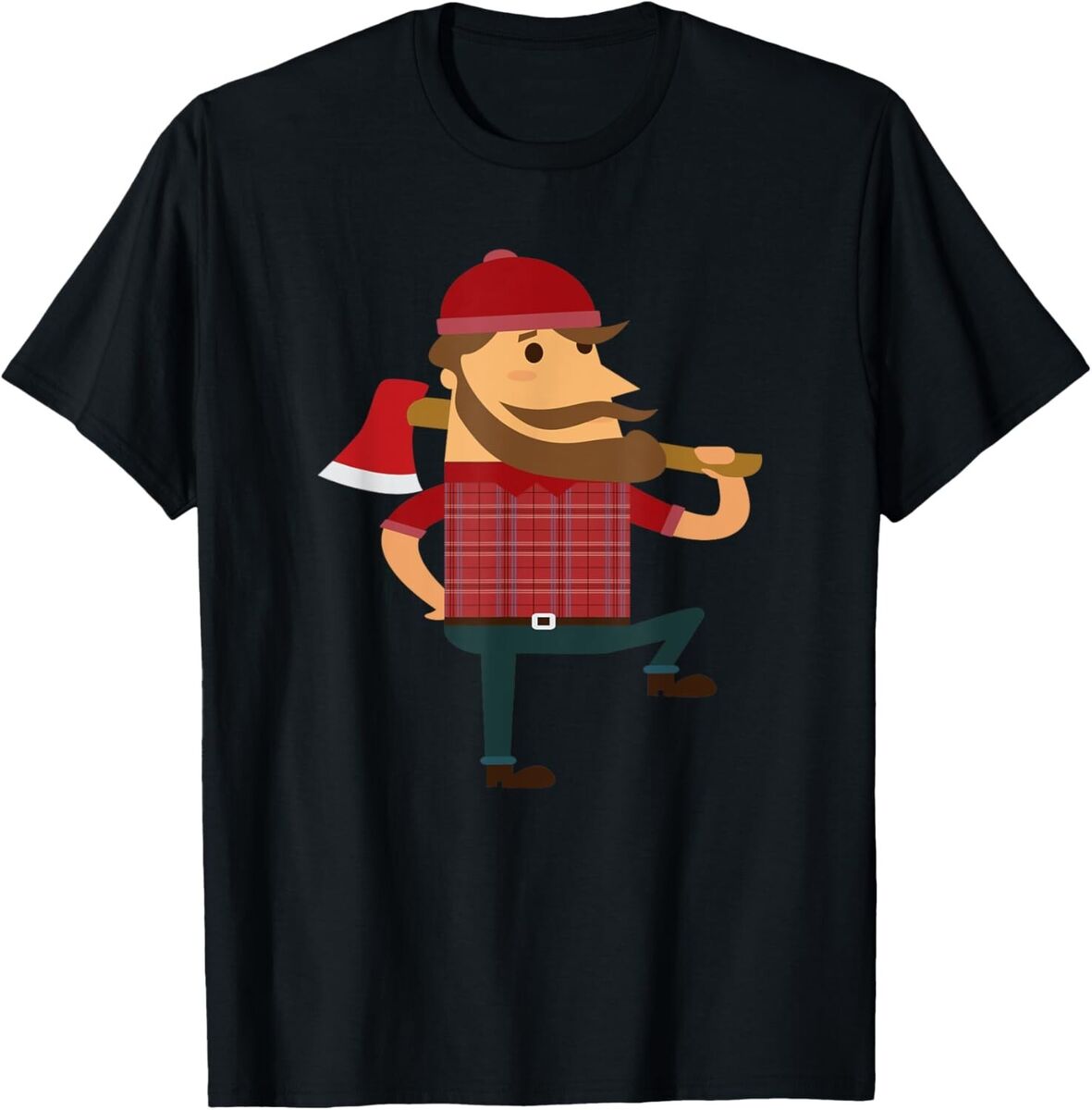 Lumberjack T-Shirt Hipster Mountain Man Flannel Axe Tee Lumberjack T-Shirt Hipster Mountain Man Flannel Axe Tee