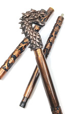 Unique Dragon Handle Hand Carved Cane for Men Women Old People Gift Collectible