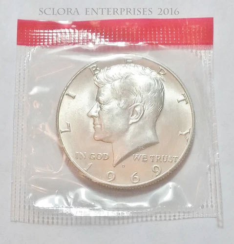 1969 D Kennedy Half Dollar   *40% SILVER*   * BU - MINT CELLO*   *FREE SHIPPING*