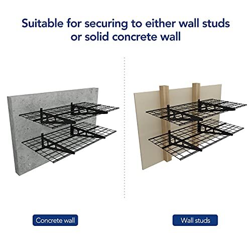 2 Tier 2pack 2x4ft 24inchby48inch Wall Shelf Garage Storage Rack 