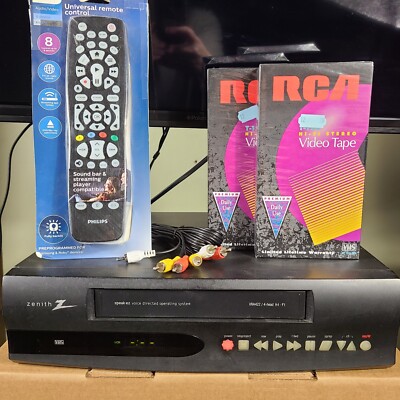 Zenith VCR VRA422 4 Head Hifi Tested Working Remote A/V Cables Blanks SEE VIDEO