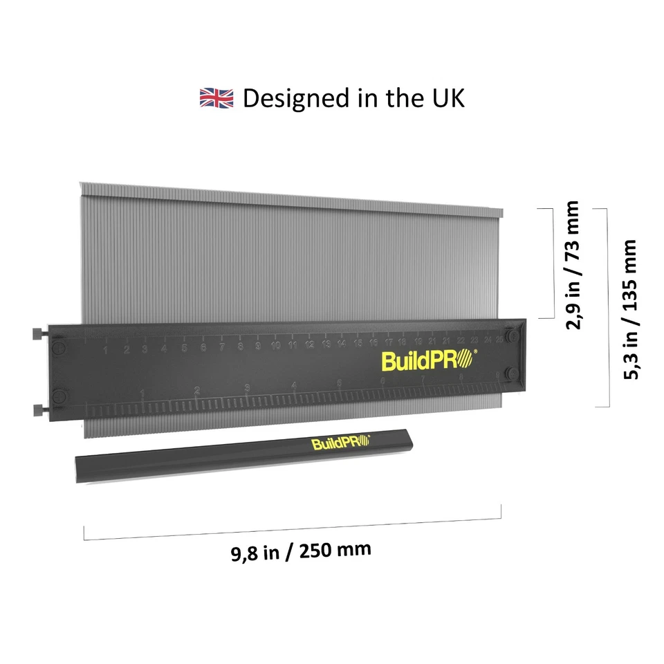 BuildPRO Contour Gauge 10” with Metal Lock – Includes Carry Bag & Pencil - Image 4 of 4