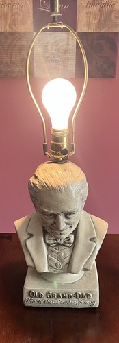 Rare Old Grand Dad Head of the Bourbon Family Bust Lamp Bar or Man Cave EXCOND