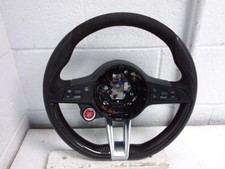 2017 Alfa-romeo Giulia Black Leather Steering Wheel Heated Oem