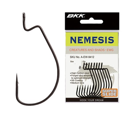 BKK Nemesis | 10 Stk. Gr. 1/0 bis 5/0 | Extra weiter Offset Haken Wide Gap Hook