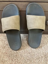 REEF One Slide Mens Sandal Grey Tan Men's Size 10