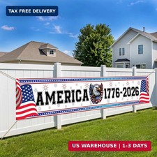 250th Anniversary Banner, 1776-2026 USA Patriotic Outdoor Sign, 4th of July Home