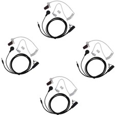 Walkie Talkie Headset Earpiece 1 Pin Covert Acoustic Tube with PTT Mic with C...