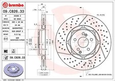 2x Bremsscheibe innenbel&uuml;ftet 09.C826.33 BREMBO f&uuml;r MERCEDES-BENZ E-KLASSE