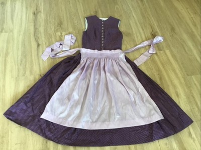 Straßer Dirndl mit Schürze Gr. 36, S midi lang hochgeschlossen lila Tracht !!!