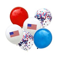BinaryABC Patriotic Latex Balloons Confetti Balloons,4th of July Balloons,25Pcs