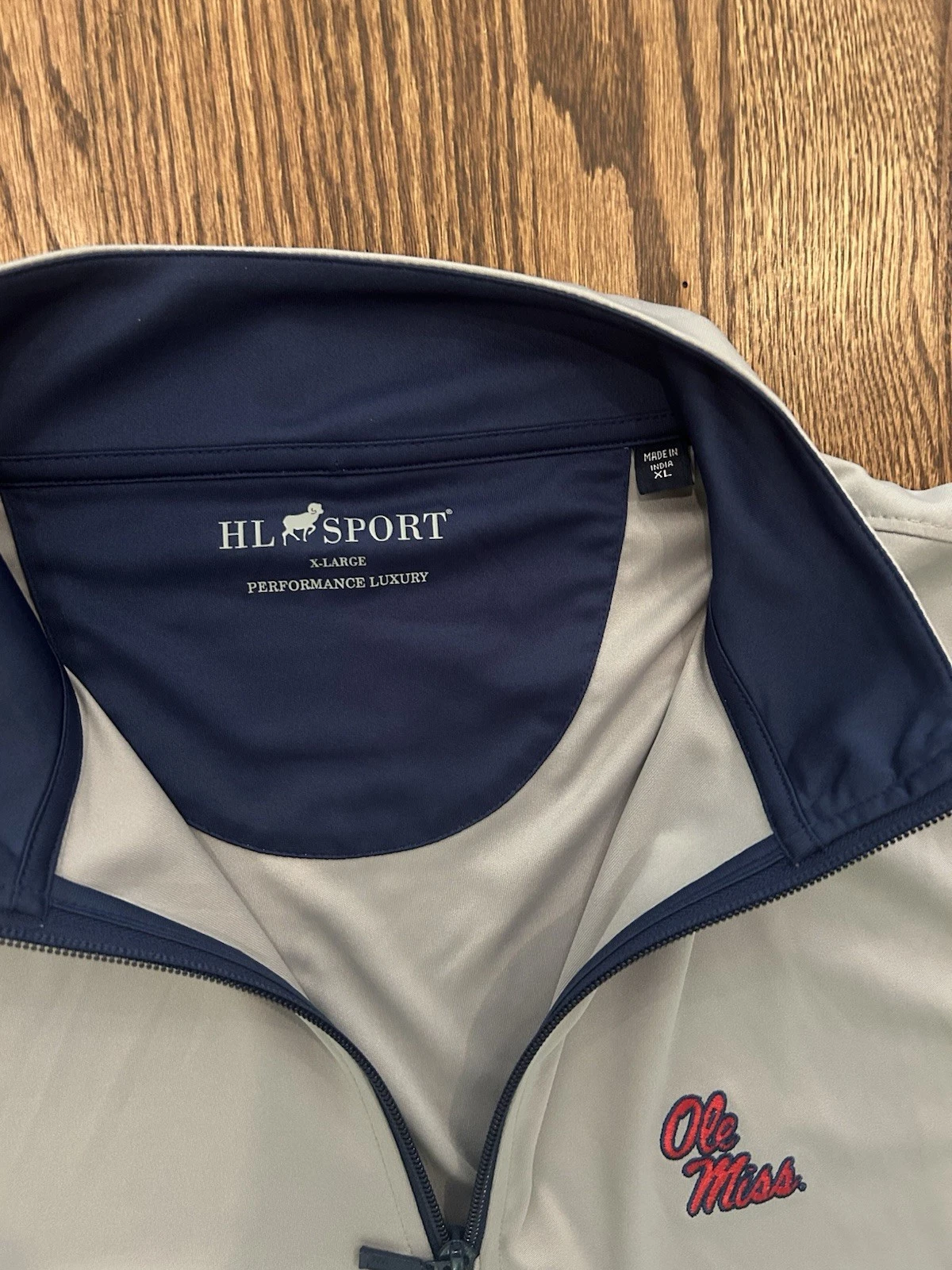 Men’s XL Gary Horn Legend Ole Miss Rebels Quarter Zip Vest Navy SEC image 2