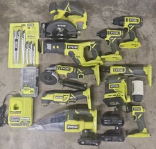 RYOBI 18V Cordless 10 Tool Combo Kit w/ 3 Battery & Rapid Charger