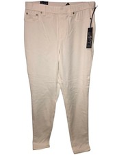NWT Diane Gilman DG Lux Sport White Comfortable Skinny Leg Pants Size MED
