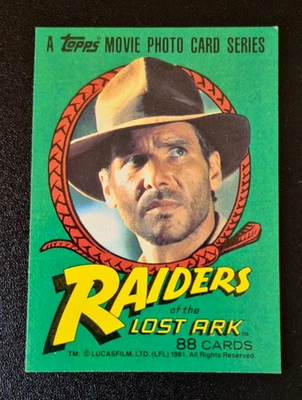 1981 Topps RAIDERS of the LOST ARK #1 Indiana Jones Title Card 88 cards EX+ 81 - Photo 1/4