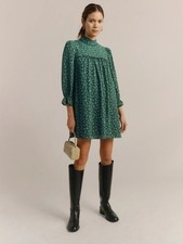 Reformation Ottilie Floral Mini Dress in Rosemarie Green Size XS