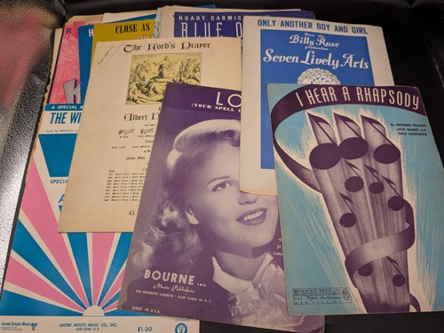 Vintage Sheet Music For Piano Lot Of 40 1930s 1940s 1950s 1960s RARE - Picture 4 of 9