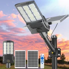 9800W Commercial Solar Street Lights Outdoor Dusk to Dawn parking lot light