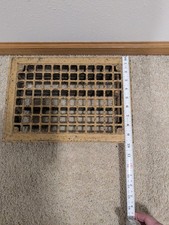 Vintage Metal Floor Grate Heating Vent Register with louver 14x10