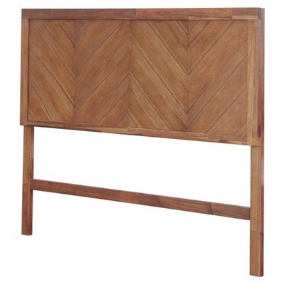 NPD Furniture Piero 63'' Wood Chevron Queen Headboard in Monterey Brown