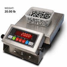Prime Scales PS-B99SS 9"x9" Bench Scale 20 lb x 0.005 lb Stainless Washdown NEW