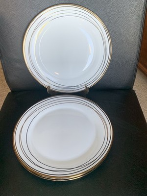 Set Of 4 CIROA Luxe Gold Metallic Dinner Plate 10.5  Swirl
