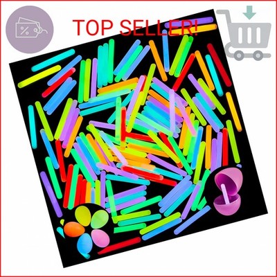 JOYIN 200 Mini Glow Sticks(1.7''), 8 Colors, Small Glow in The Dark for Easter Eg