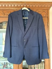 MICHAEL KORS SIZE 40R MENS NAVY BLUE 2 BUTTON WOOL BLEND BLAZER