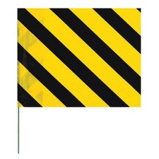 GRAINGER APPROVED 4530SYBK-200 Marking Flag, 30",Black/Yellow,PVC,PK100 3JVK6