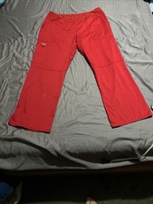 Cherokee Workwear Scrub Pants L Red Some Bleach Spots.