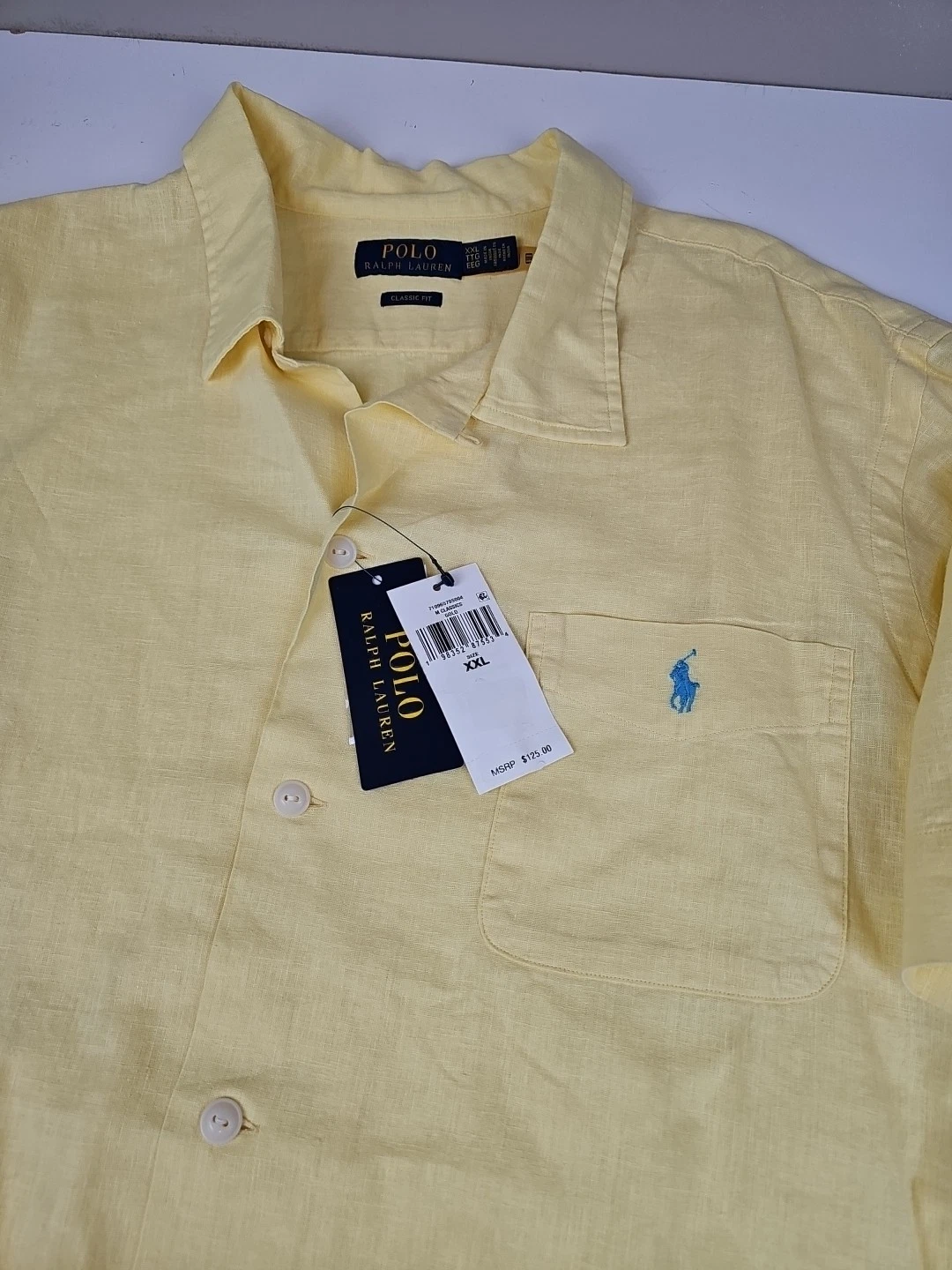 Polo Ralph Lauren Linen Cotton Blend Camp Shirt Loop Gold Yellow Mens XXL New
Opens in a new window 