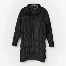 The North Face Women  s Black Long Down Puffer Coat Size Small Parka Missing Hood