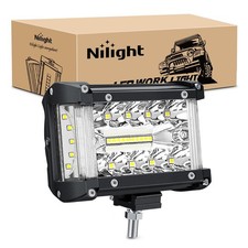 Nilight 4.3" Side Shooter LED Light Bar Triple Row Spot Flood Off Road Truck ATV