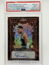 Leaf Signature Series Giannis Antetokounmpo 1/1 Auto Orange PSA 9 Auto 10 Bucks