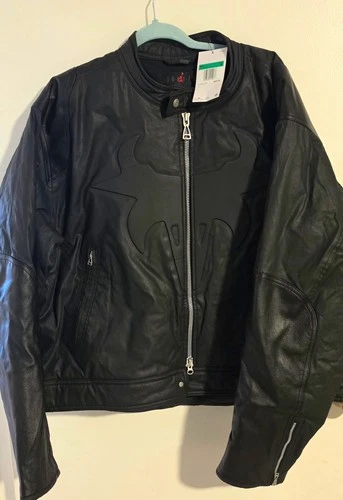 Jordan Cactus Jack Men’s XL Black Leather Jacket Full Zip Band Collar - product listing photo