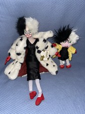 101 Dalmatians Cruella Deville 17 IN Stuffed Plush Doll Toy Figure Vtg De Vil