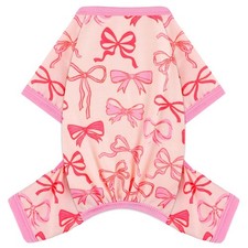 Dog Pajamas Small Sized Dogs Stretchable Summer Medium Chest 15in , Bow Tie