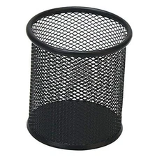 HSYMQ Black Pen Holder Cup for Desk, Pencil Cup Holder, Black Wire Mesh Pen 