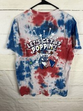 Buc-ee's Shirt Mens L Tie Dye Let's Get It Poppin Patriotic Graphic Tee 4th July