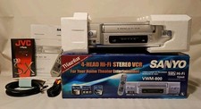 Caja Abierta Retro Sanyo VWM-800 VCR 4 Cabezales Hi-Fi Estéreo VHS Grabadora de Video COMPLETA