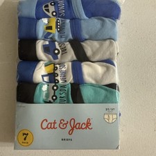 NWT Cat Jack Days of Week 7 Pack Cotton Briefs Boy's Size 2T-3T