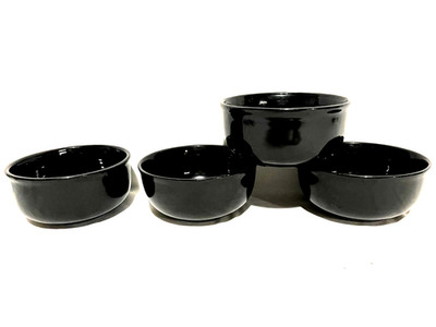 Royal Norfolk Black Glossy Cereal/Soup Bowls 6'' (Set Of 4)