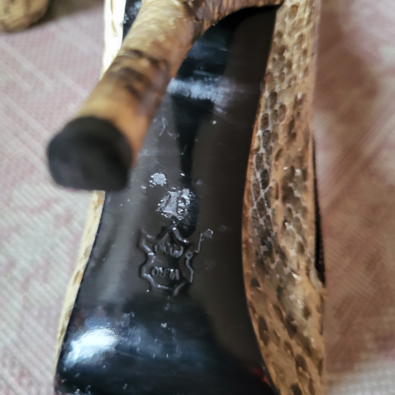 Real AUTHENTIC PYTHON SNAKESKIN boots Euro Sz 37 … - image 9